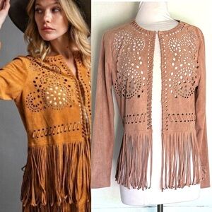 Easel Soft & Lux Suede Jacket In Dusty Rose Size S NWOT